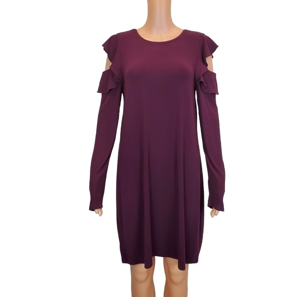 White House black market cold shoulder long sleeve dress